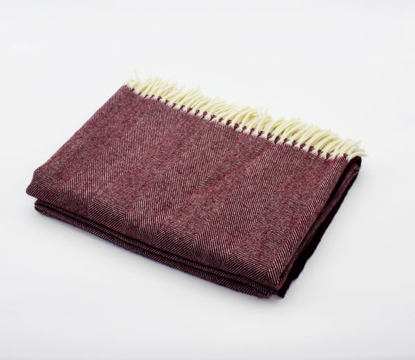 Merino Wool Collection Throw in Grape