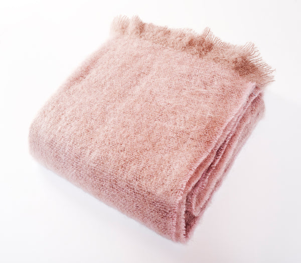 Luxe Mohair Throw Soft Rose