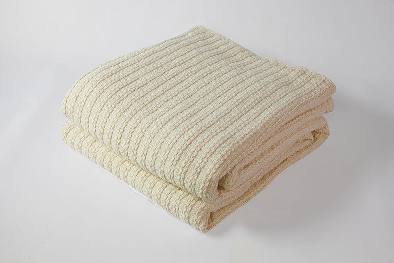 Cable Knit Baby Blanket Natural