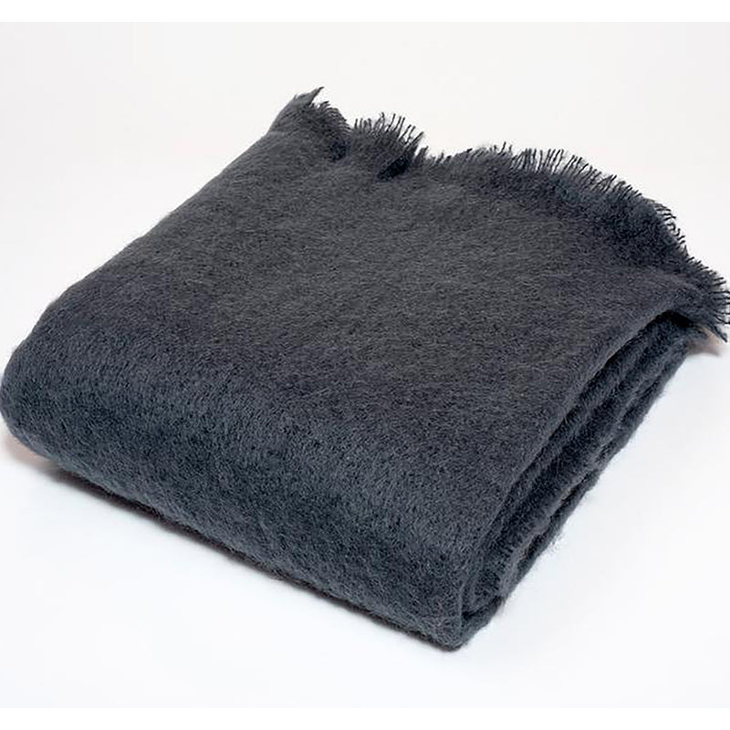 Luxe Mohair Throw Charcoal