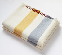 Cream Stripe Alpaca Throw