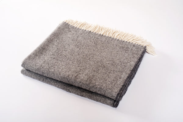 Merino Wool Collection Throw in Heather Grey