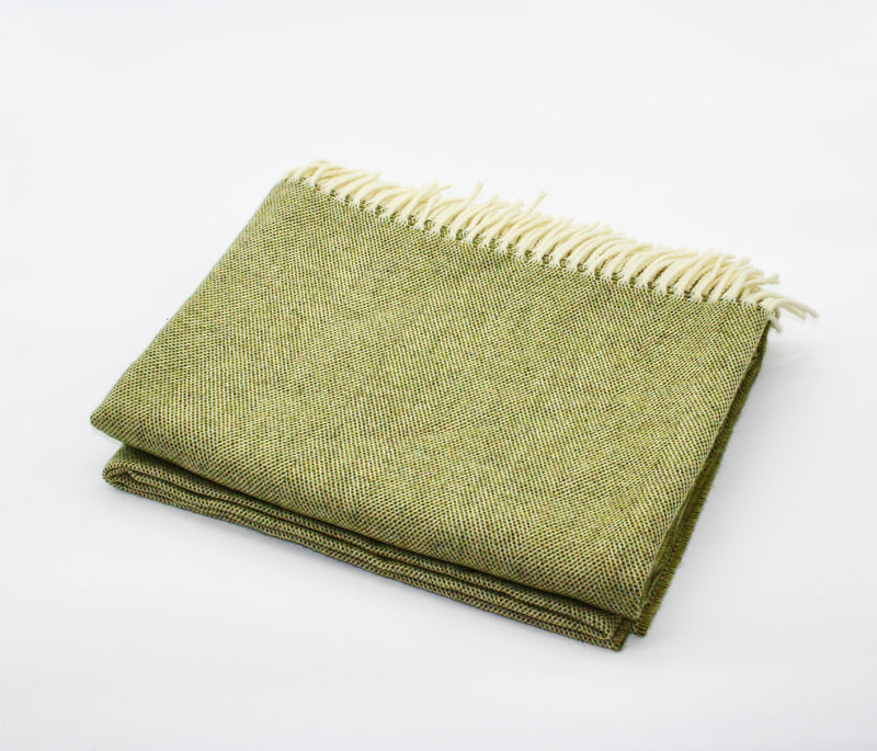 Merino Wool Collection Throw in Green
