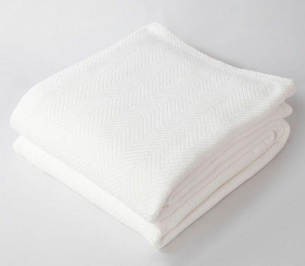 Herringbone Blanket Bright White