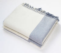 Light Blue Stripe Alpaca Throw