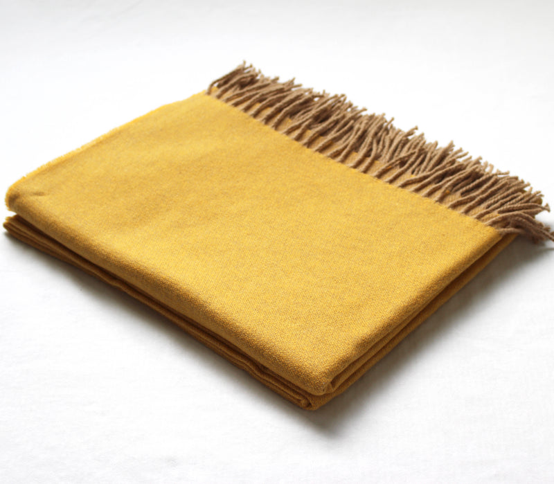 Cashmere Collection Throw Mustard/Sand Reverse