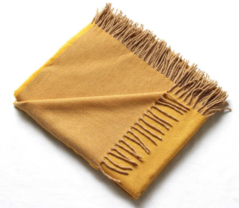 Cashmere Collection Throw Mustard/Sand Reverse