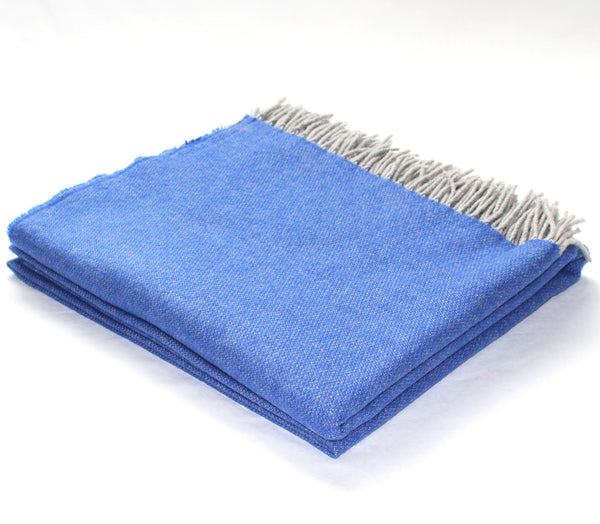 Cashmere Collection Throw Royal Blue/Grey Reverse