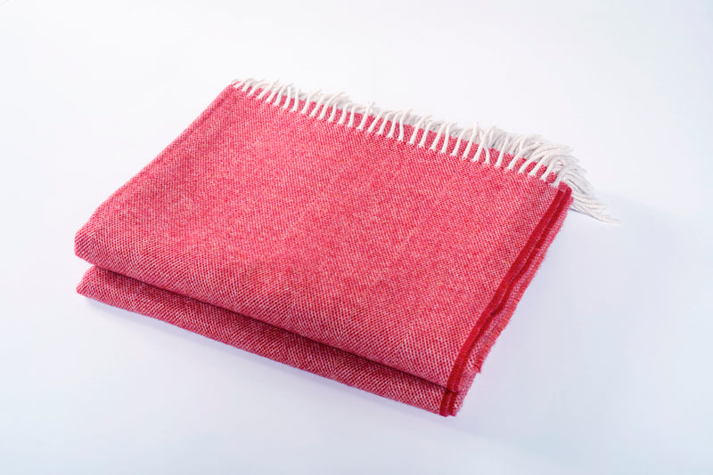 Merino Wool Collection Throw in Cranberry