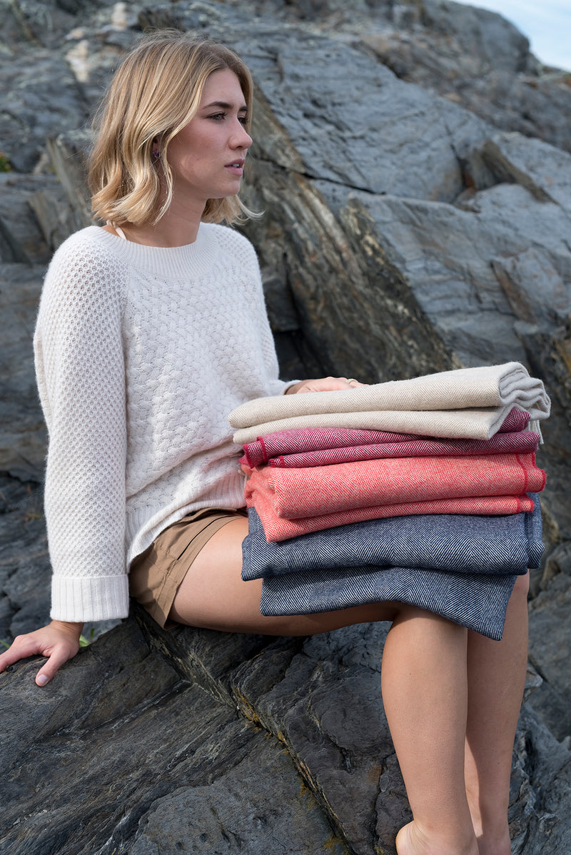 Merino Wool Collection Throw in Sepia